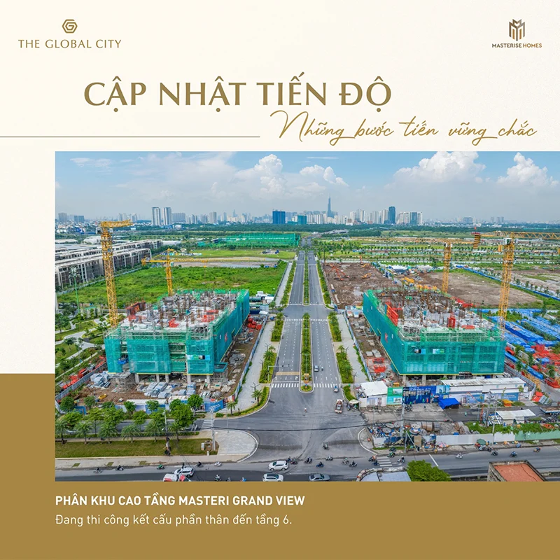Giá Masteri Grand View căn 1PN cập nhật tiến độ The Global City