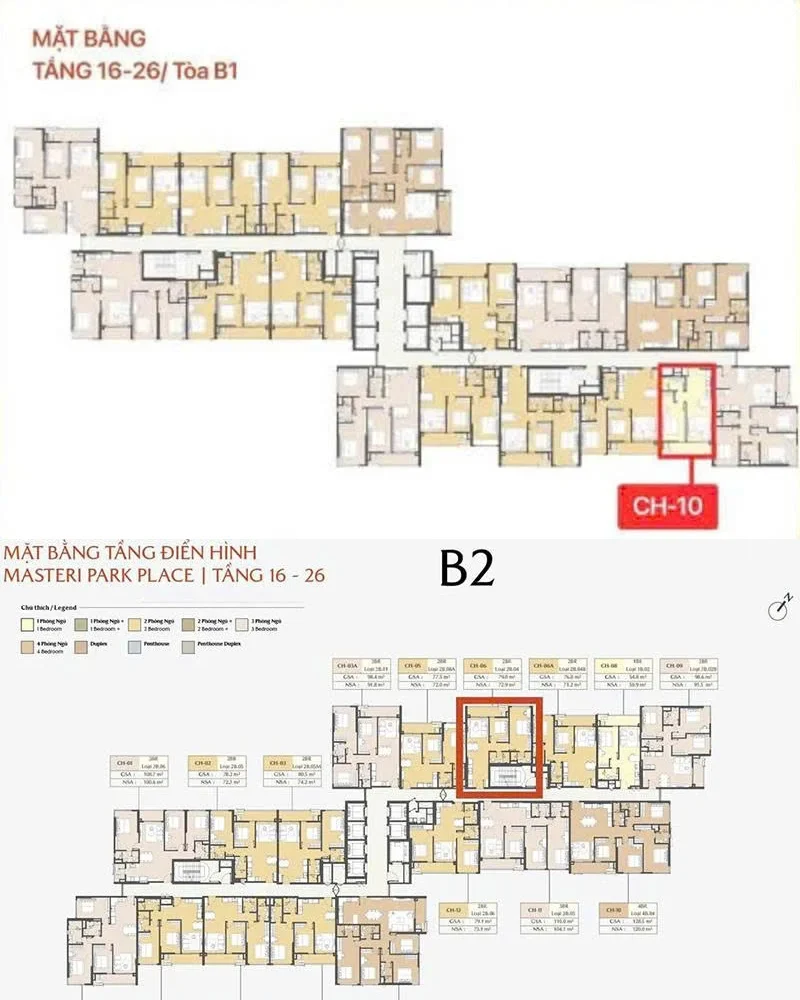 Mặt bằng chi tiết dự án Masteri Park Place CT5