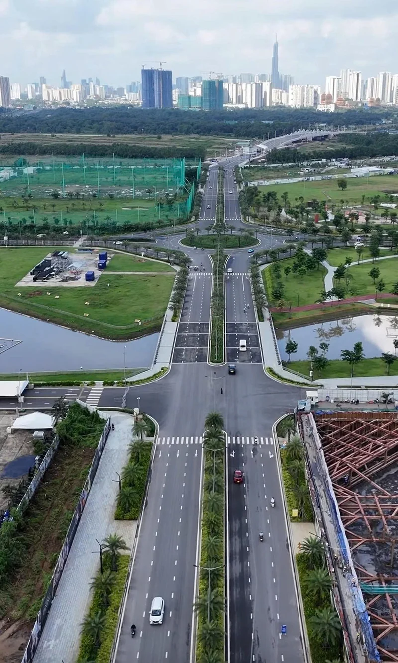 Tiến độ The Global City mới nhất T112025 Thực tế xe lưu thông trên tuyến Liên Phường