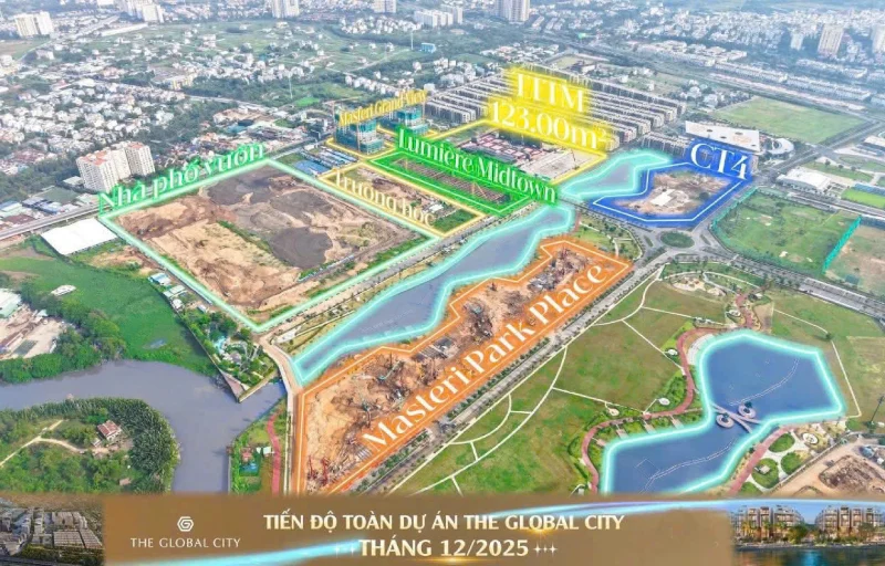 Cập nhật mới nhất: Tiến độ The Global City T12/2025