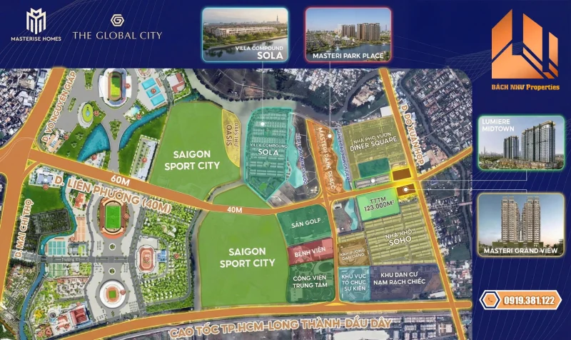 Các Phân Khu Trọng Điểm Theo Kế Hoạch Quy hoạch tổng thể The Global City T12/2025