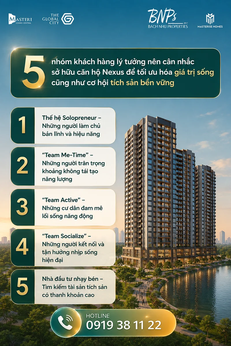 Nexus phù hợp với ai 5 nhóm khách hàng nên cân nhắc sở hữu căn hộ Nexus - Bách Như Properties - BNPs