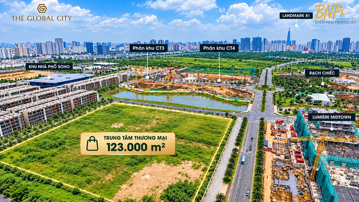 Tiến độ The Global City tháng 10 2026 trung tâm thương mại